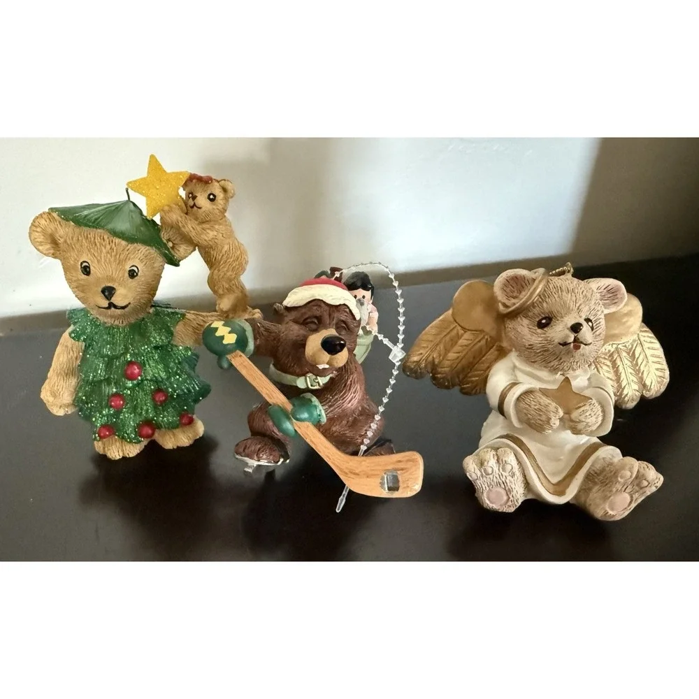 Vintage Set Of 3 Christmas Ornaments 1 Hallmark Keepsake & 2 Claire 1996/97